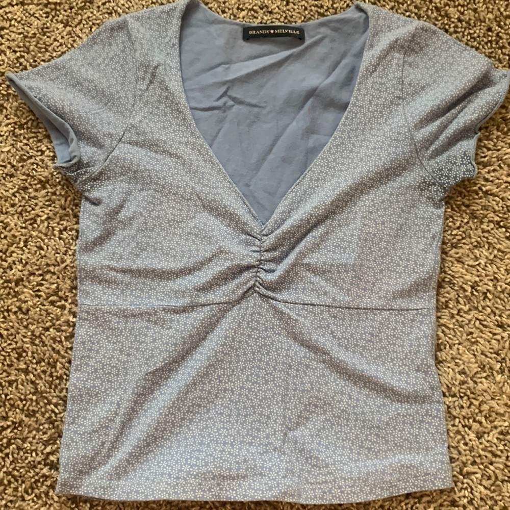 Brandy Melville Blue Floral Top